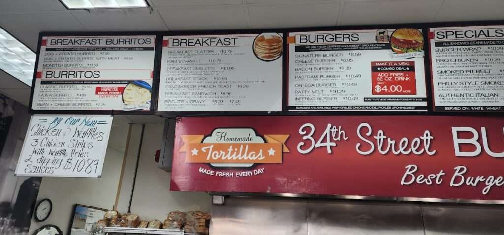 34th Street Burgers And Deli Menu